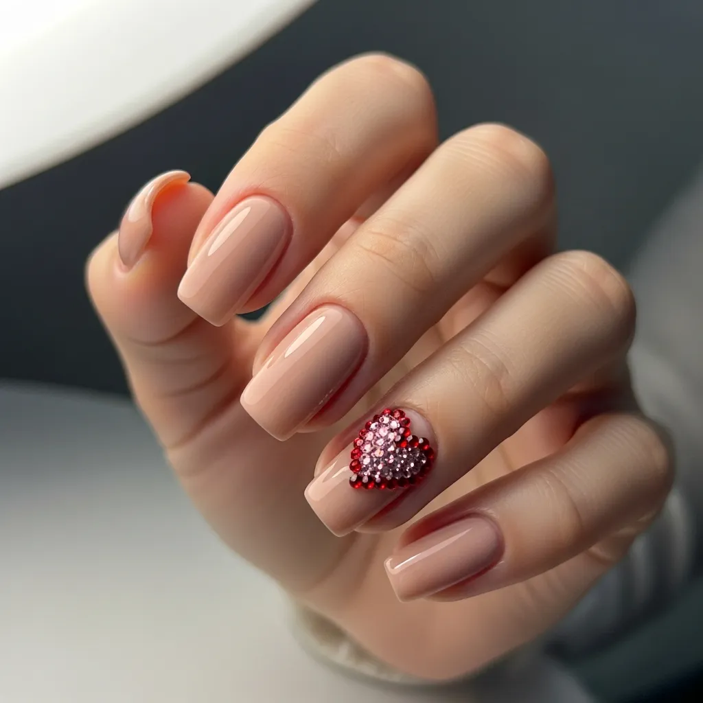 heart shaped rhinestone accent