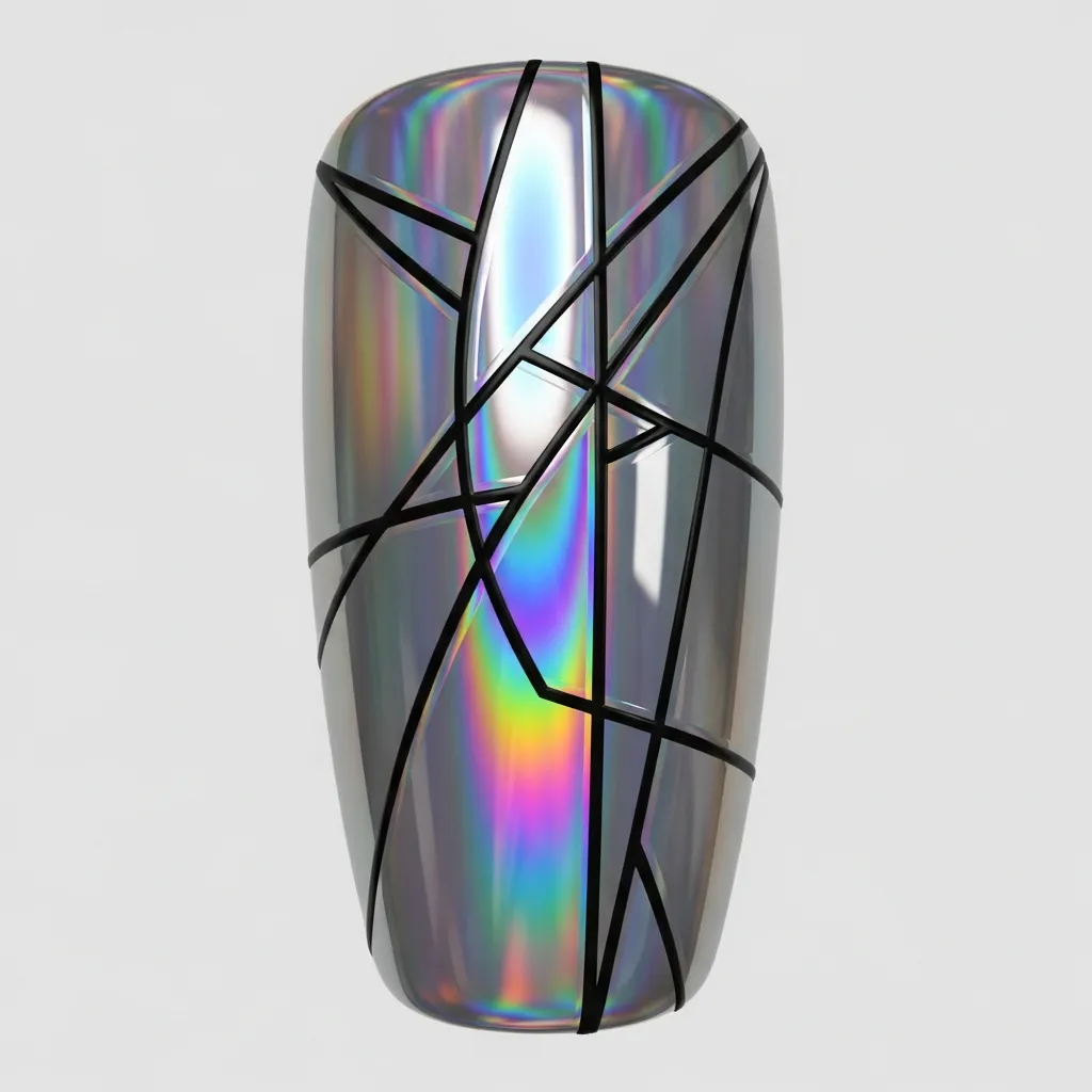 holographic chrome with delicate lines