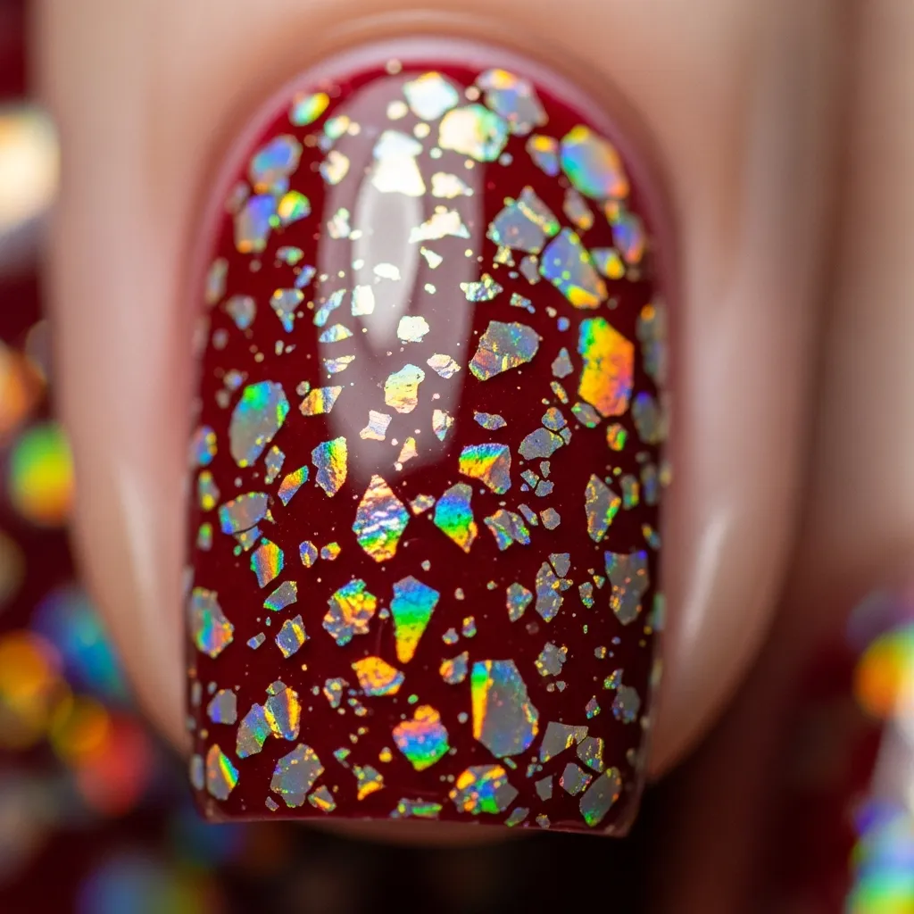 holographic gold flake overlay