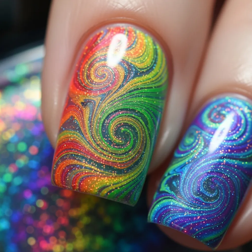 holographic rainbow swirls