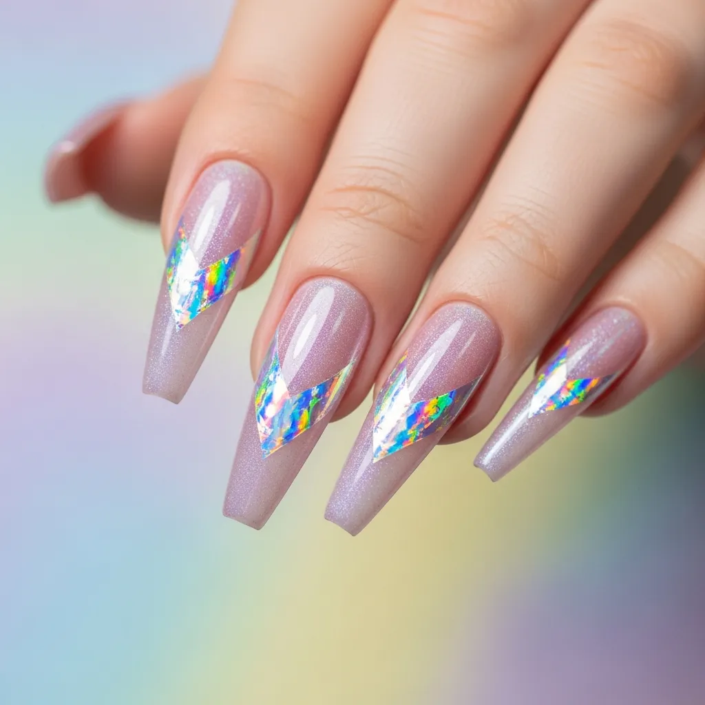 icy pink chrome with holographic accents