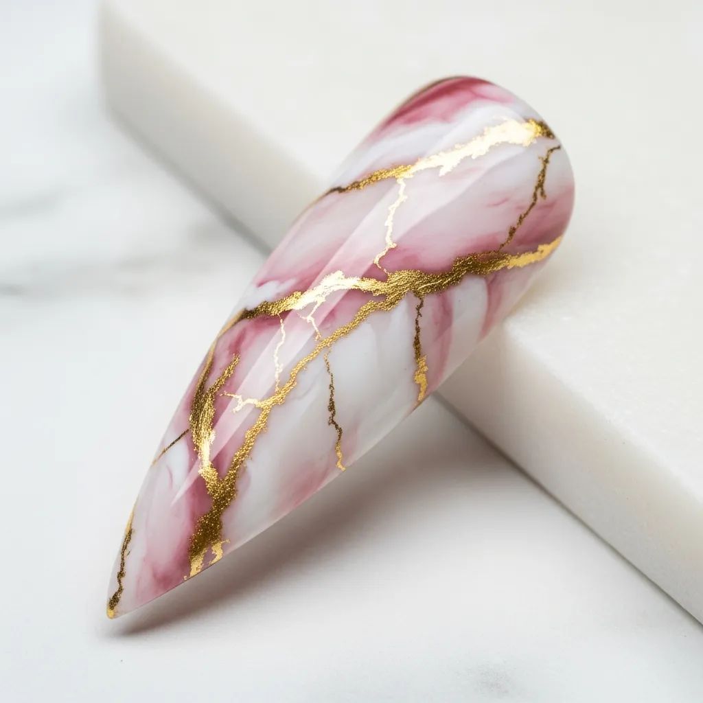 marble effect with pink and gold