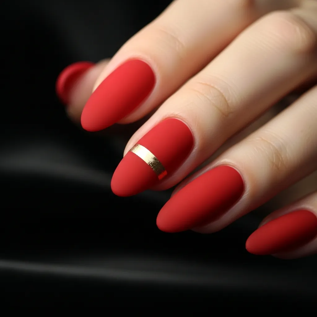 matte red with a subtle gold accent