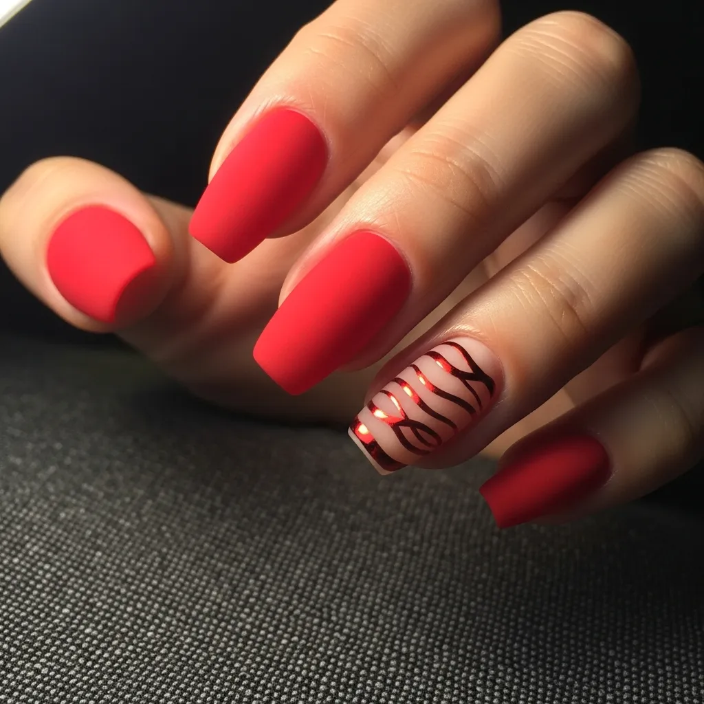 matte red with metallic red accents