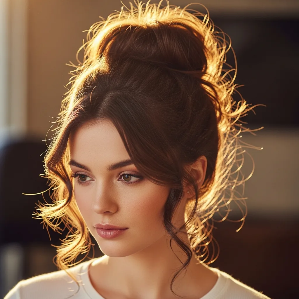 23 Sleek Hoco Hairstyles for the Dance 14 messy top knot with face framing tendrils
