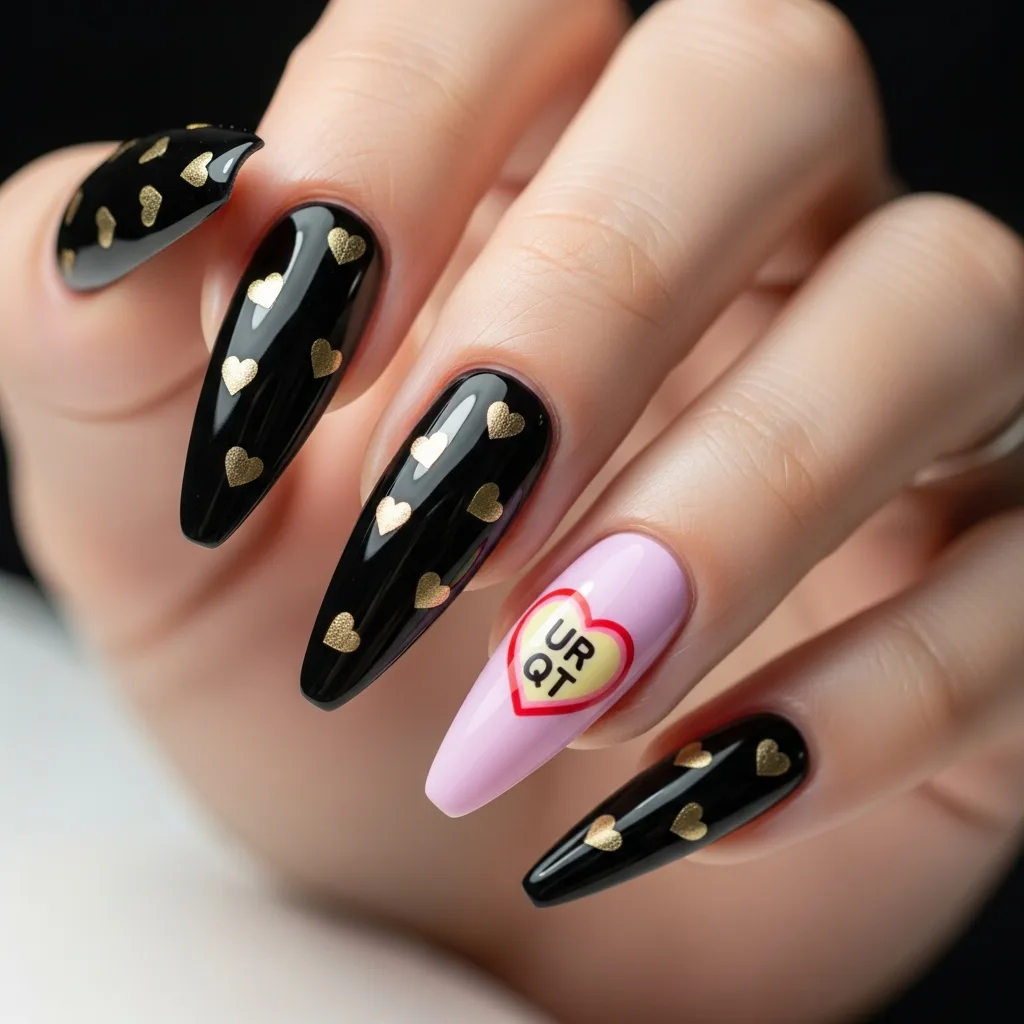 metallic heart accents