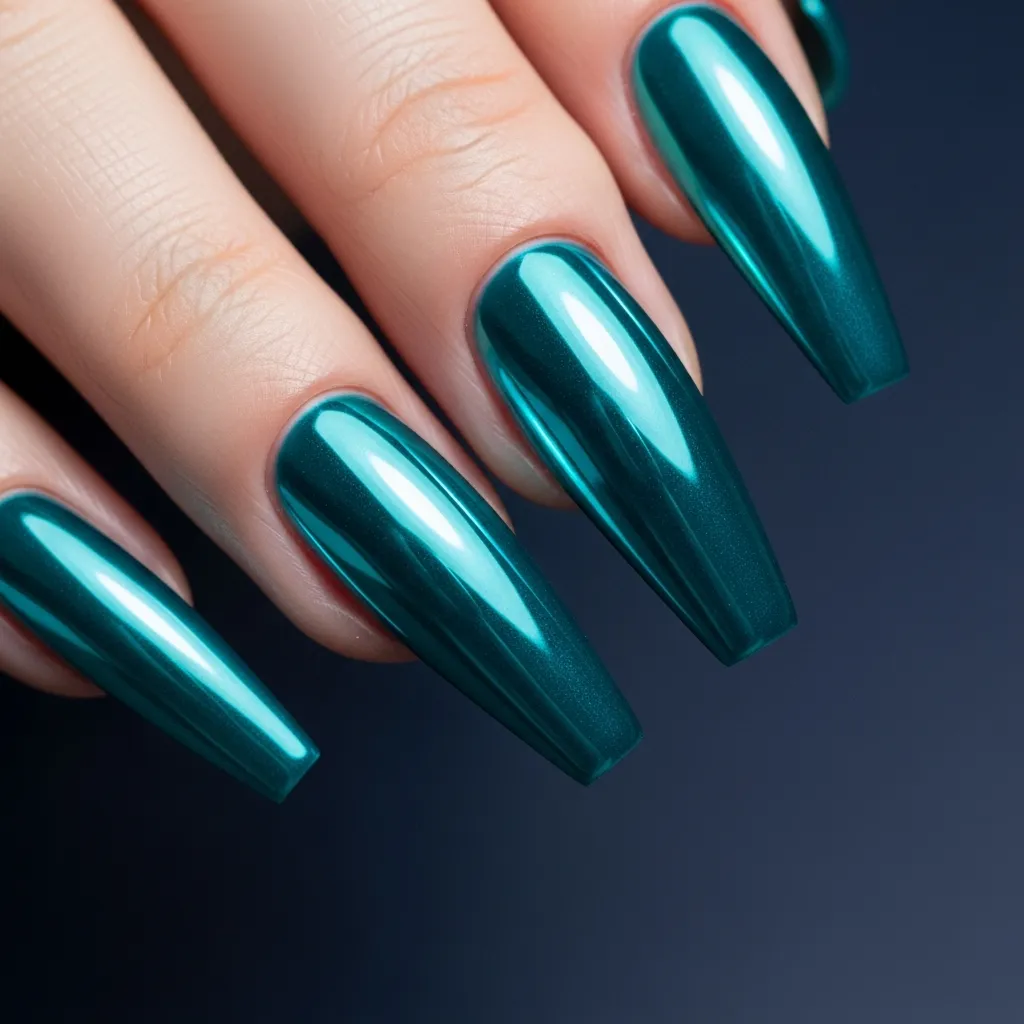 metallic teal chrome