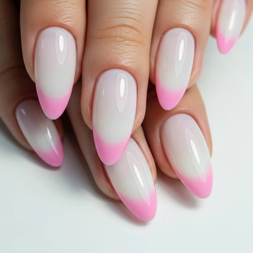 milky white pink ombre aura
