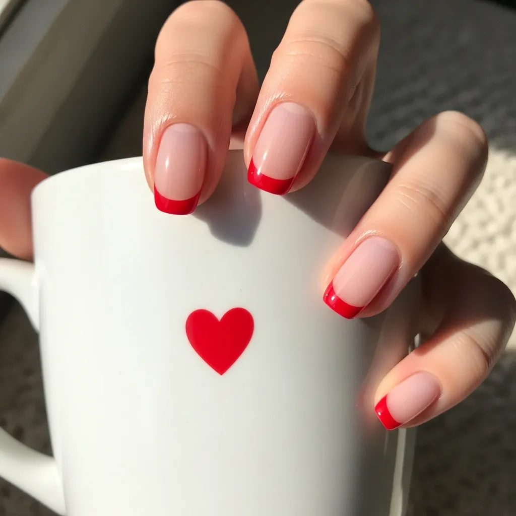 minimalist red french tip
