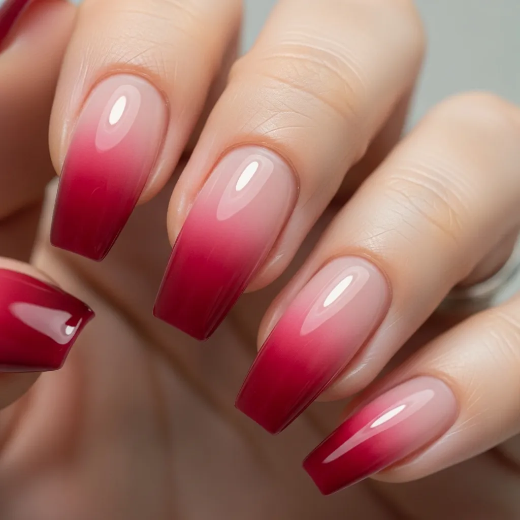 ombre red jelly fade