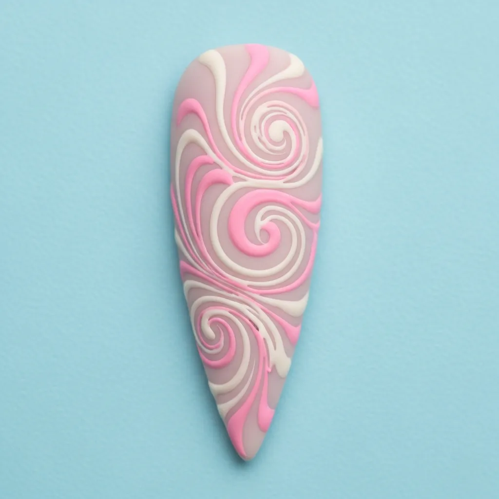 pastel pink and white swirl stilettos