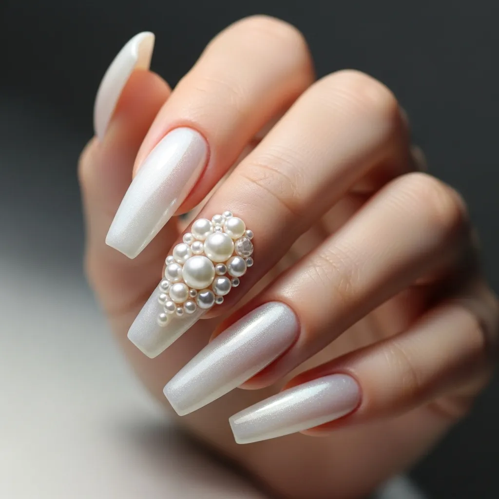 pearlescent white with pearl clusters