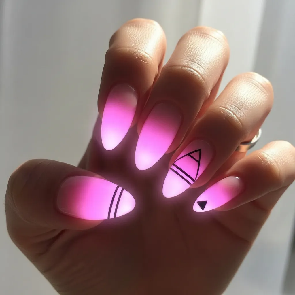 21 Stunning Black and Pink Valentines Day Nails to Slay This Season 9 pink aura nails with black accents