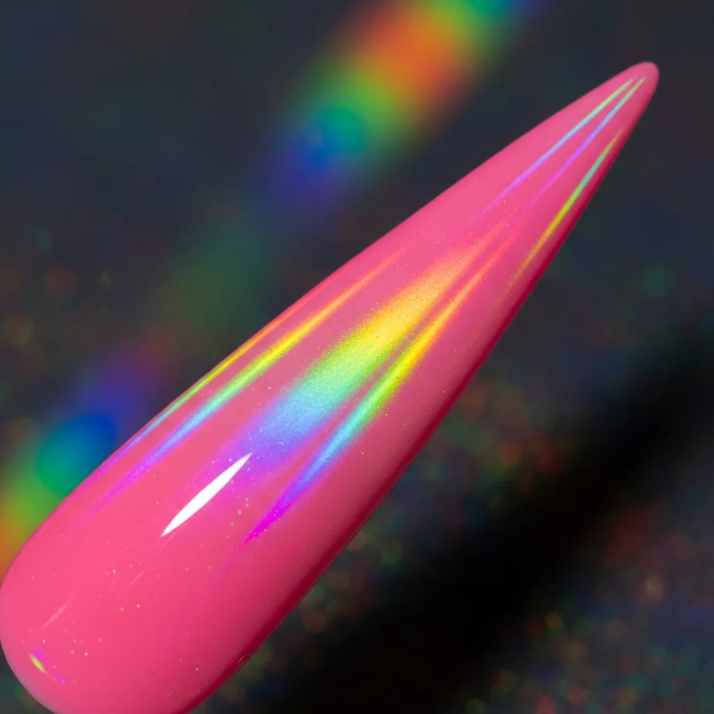 pink holographic stilettos