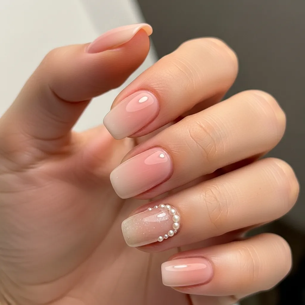 pink ombre with pearl details