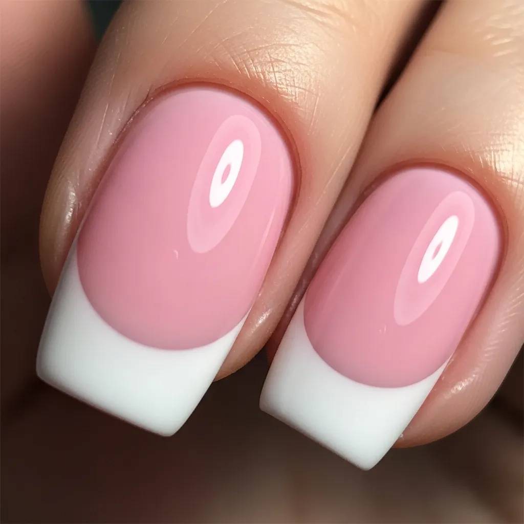 23 Dreamy White and Pink Valentines Nail Inspo 14 pink with white half moon accent