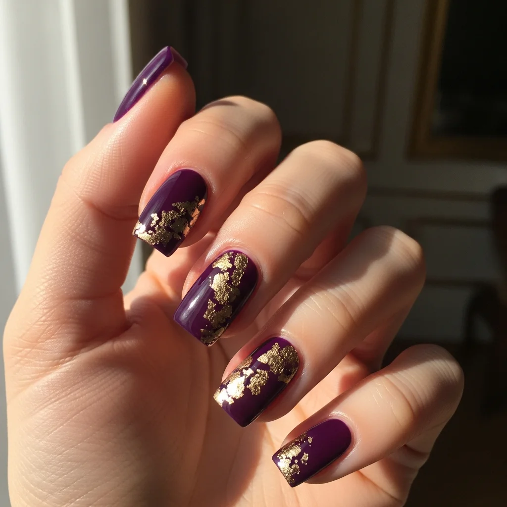 purple and gold foil