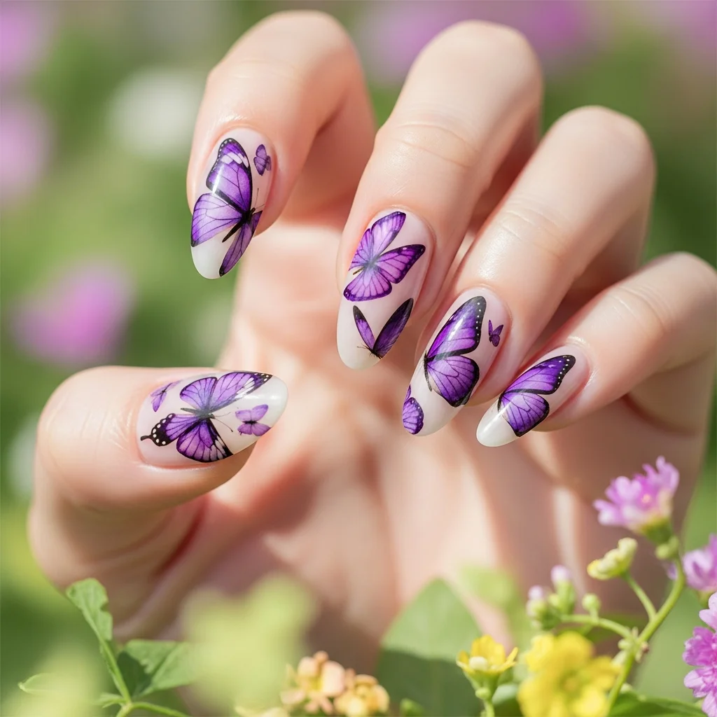 purple butterfly decals