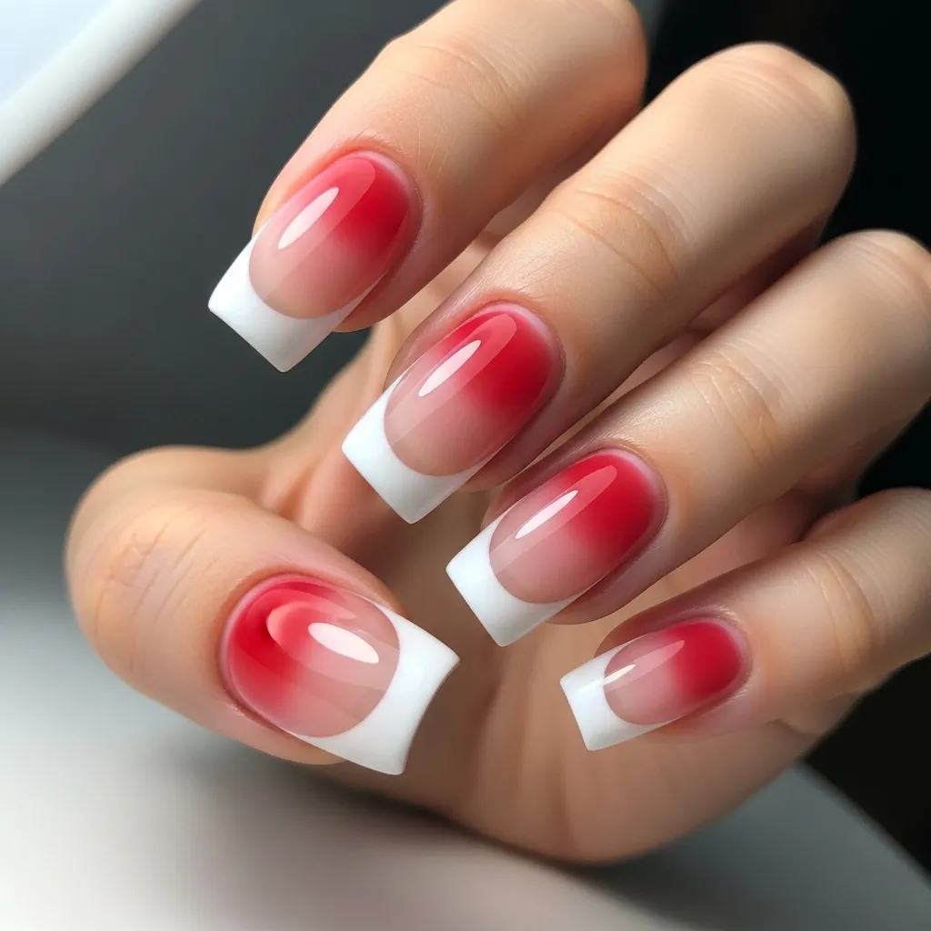 red jelly with white french tips
