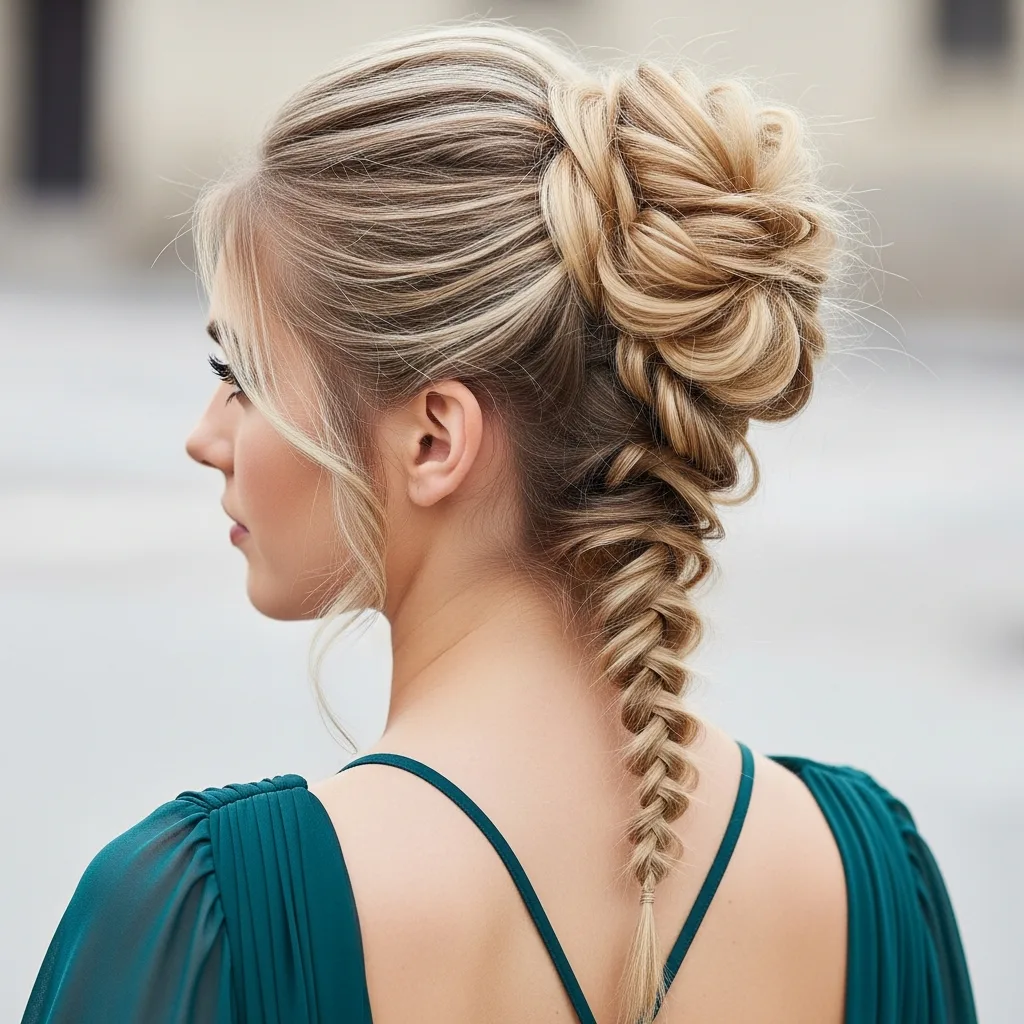 25 Enchanting Homecoming Hairstyles with Braids 16 reverse braid updo