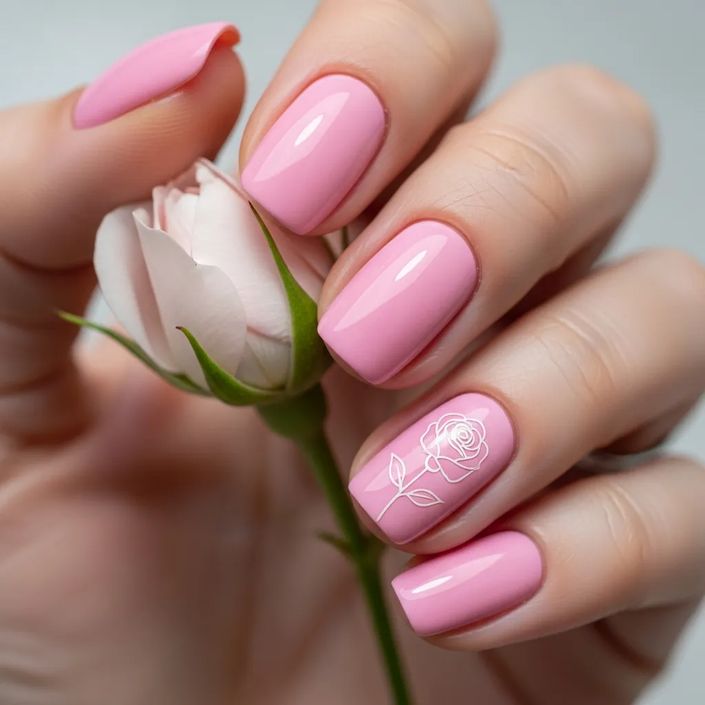 romantic floral outline single bloom