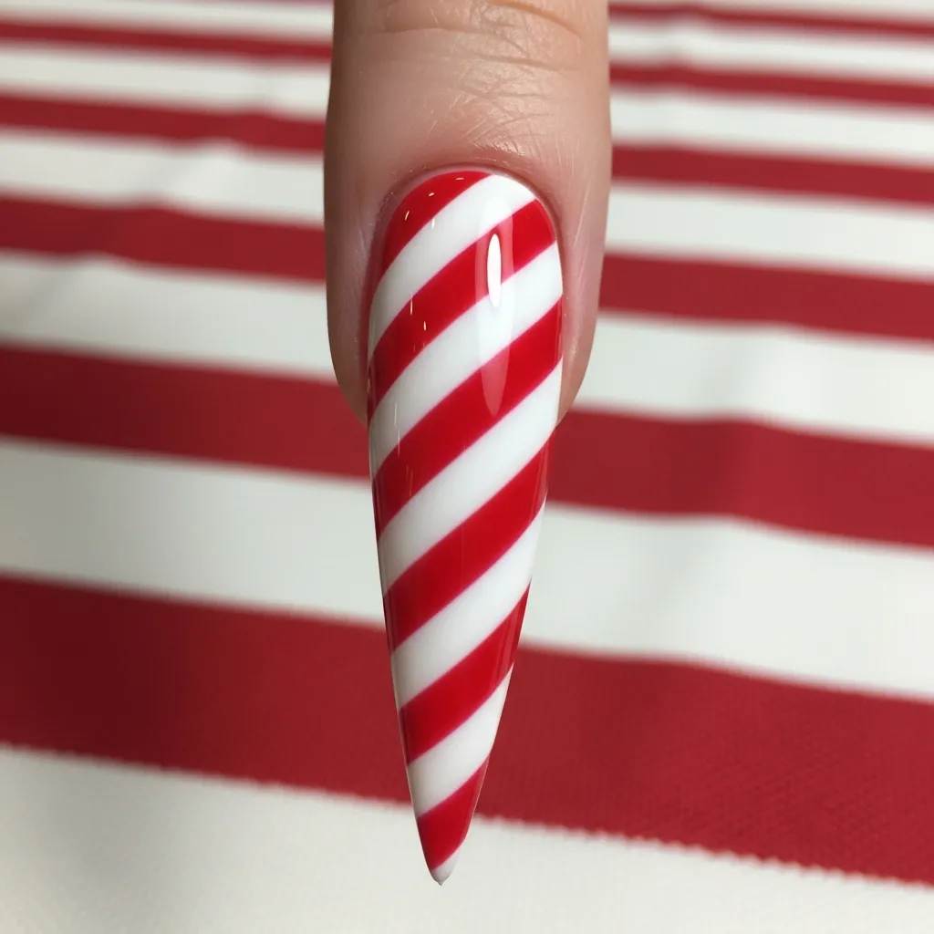 romantic red and white striped stilettos