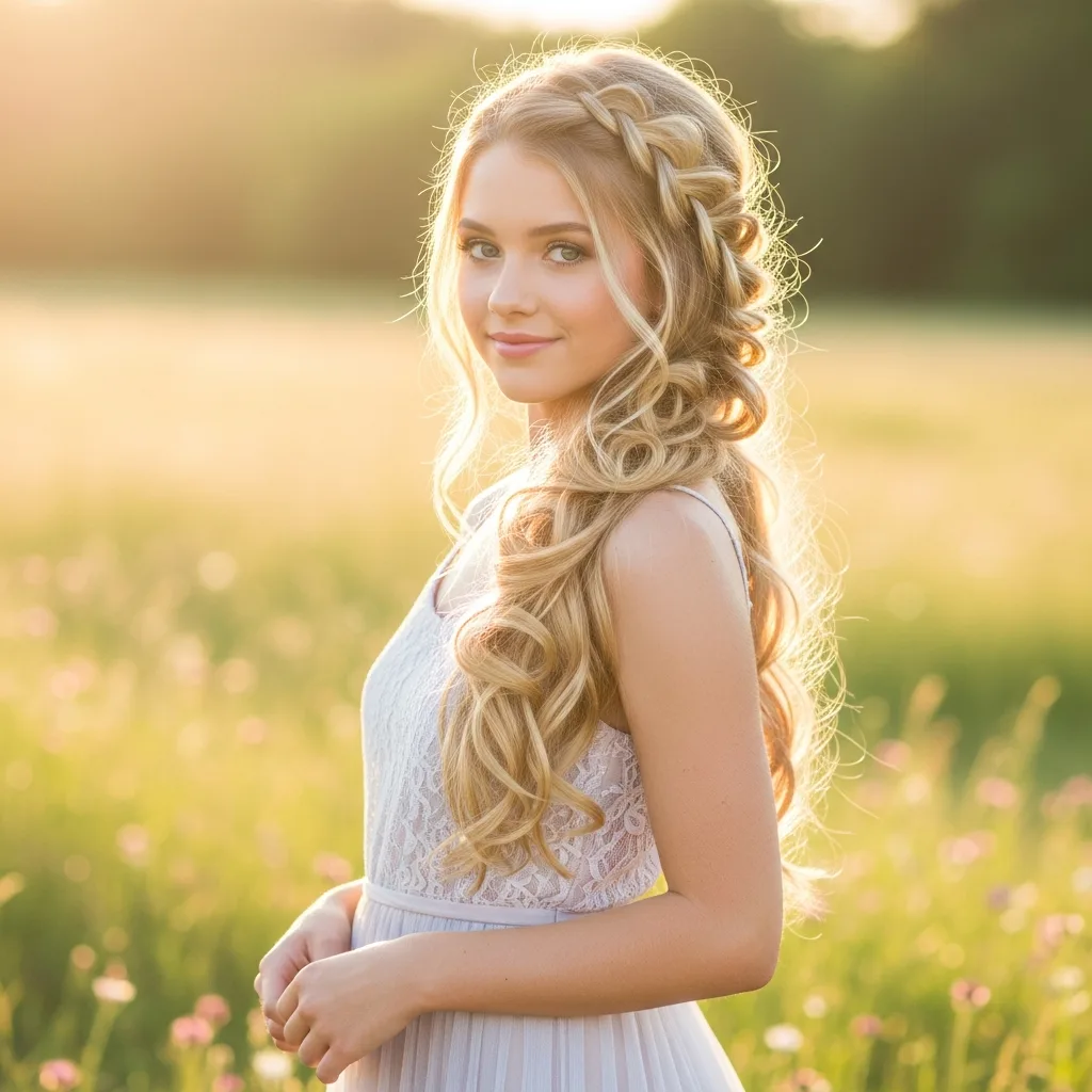 25 Enchanting Homecoming Hairstyles with Braids 9 side braid with curls