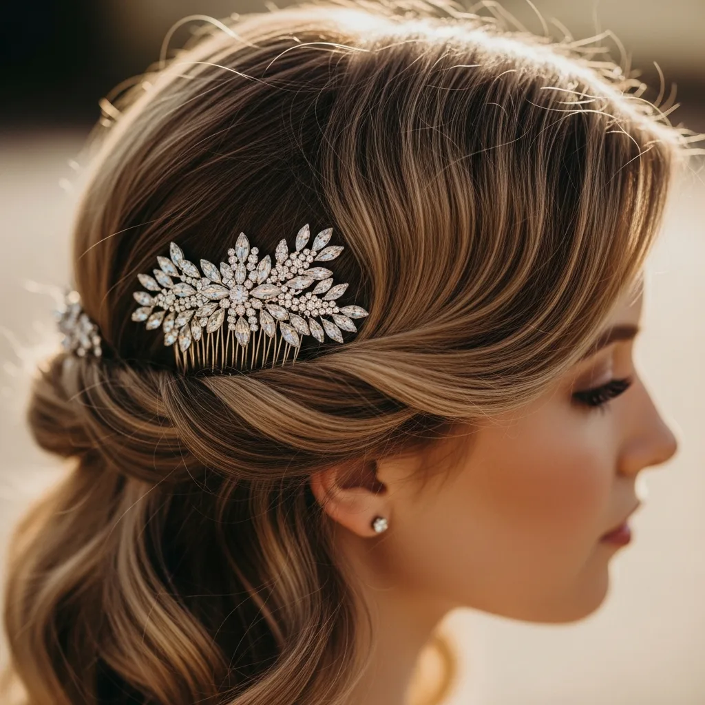 17 Hoco Hairstyles with Accessories 8 side swept waves with jeweled comb
