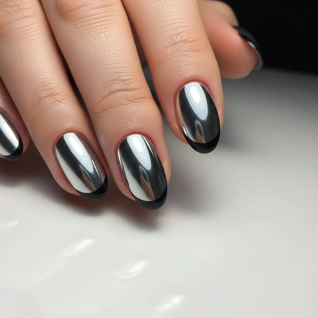 silver chrome with black accents