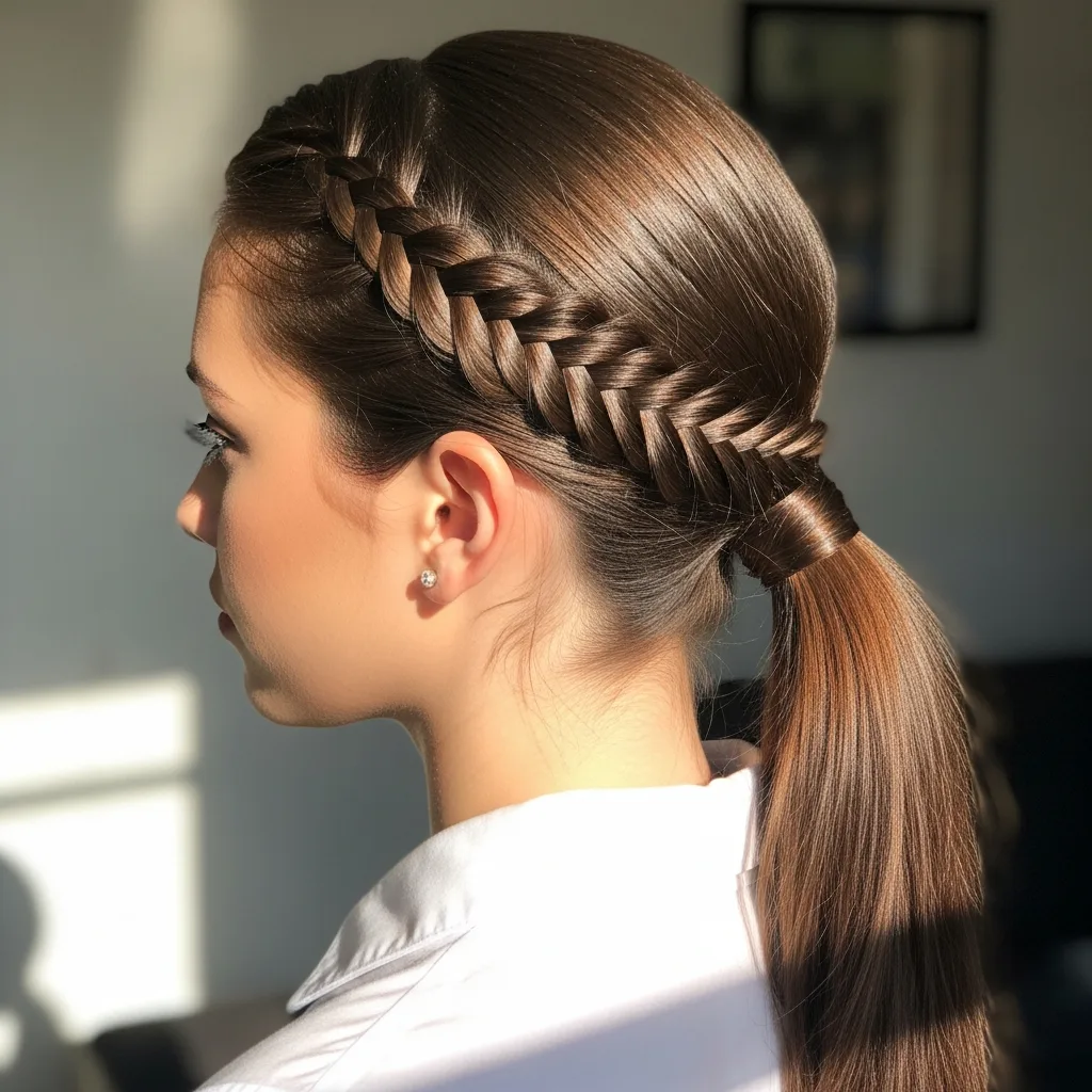23 Sleek Hoco Hairstyles for the Dance 9 sleek low ponytail with side braid