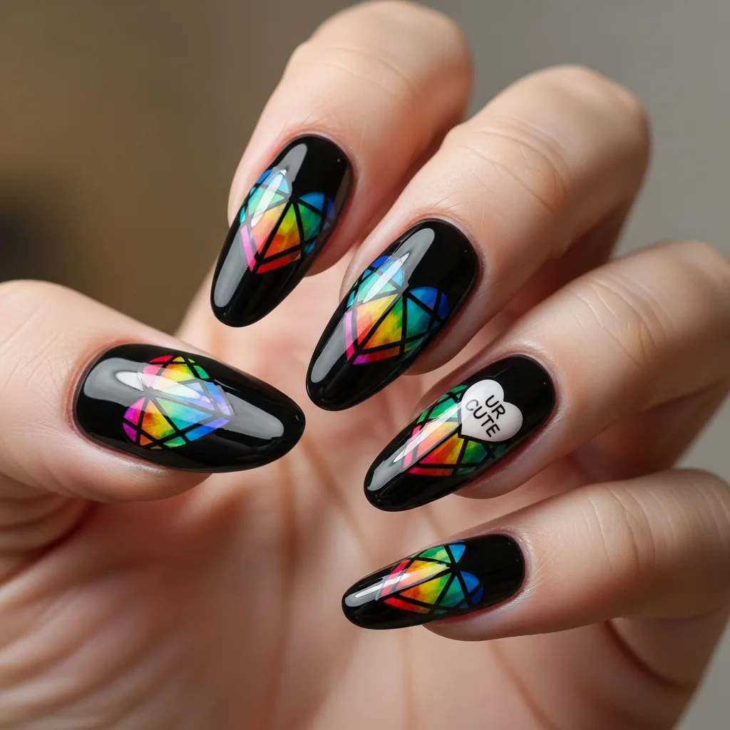 stained glass hearts
