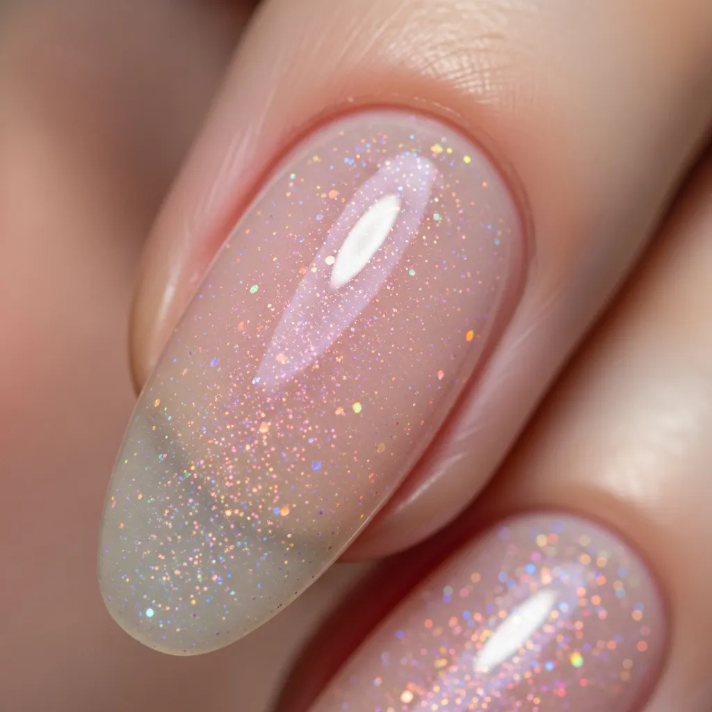 subtle shimmer and sparkle