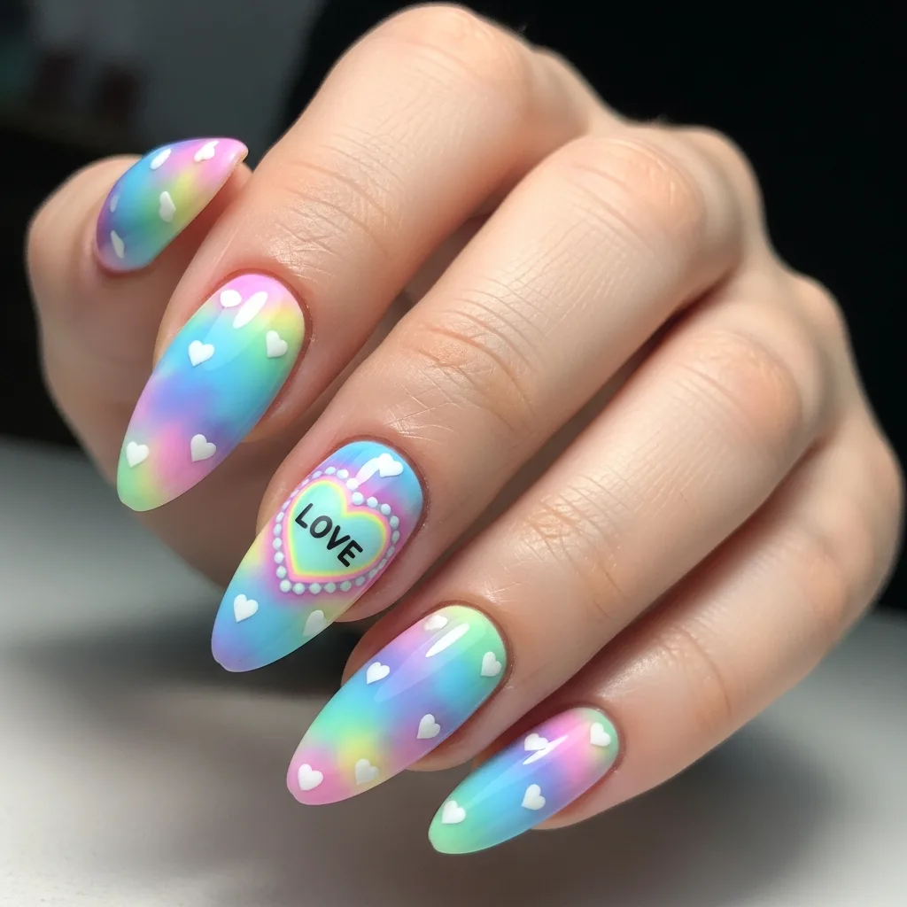 tie dye heart effect