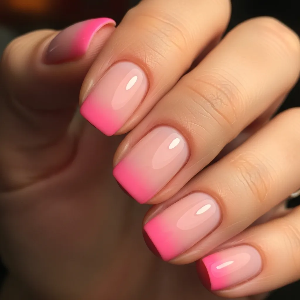 Top 17 Simple Valentine's Nail Ideas for a Sweet & Chic Look 7 two tone pink ombre