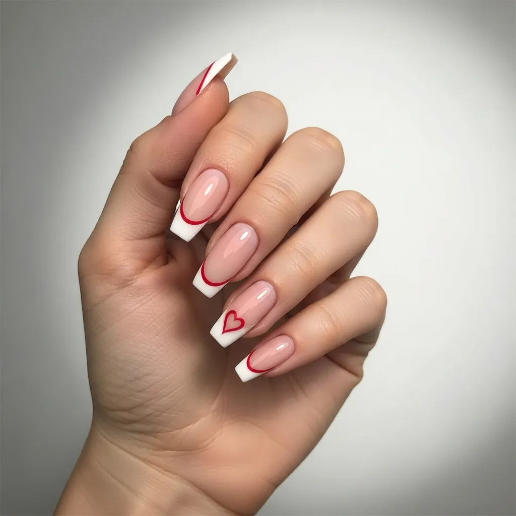 valentine s day french tips with a twist