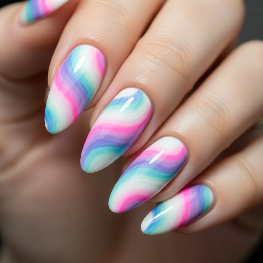 25 Swirl Valentines Nails to Sweep You Off Your Feet! 11 watercolor swirls