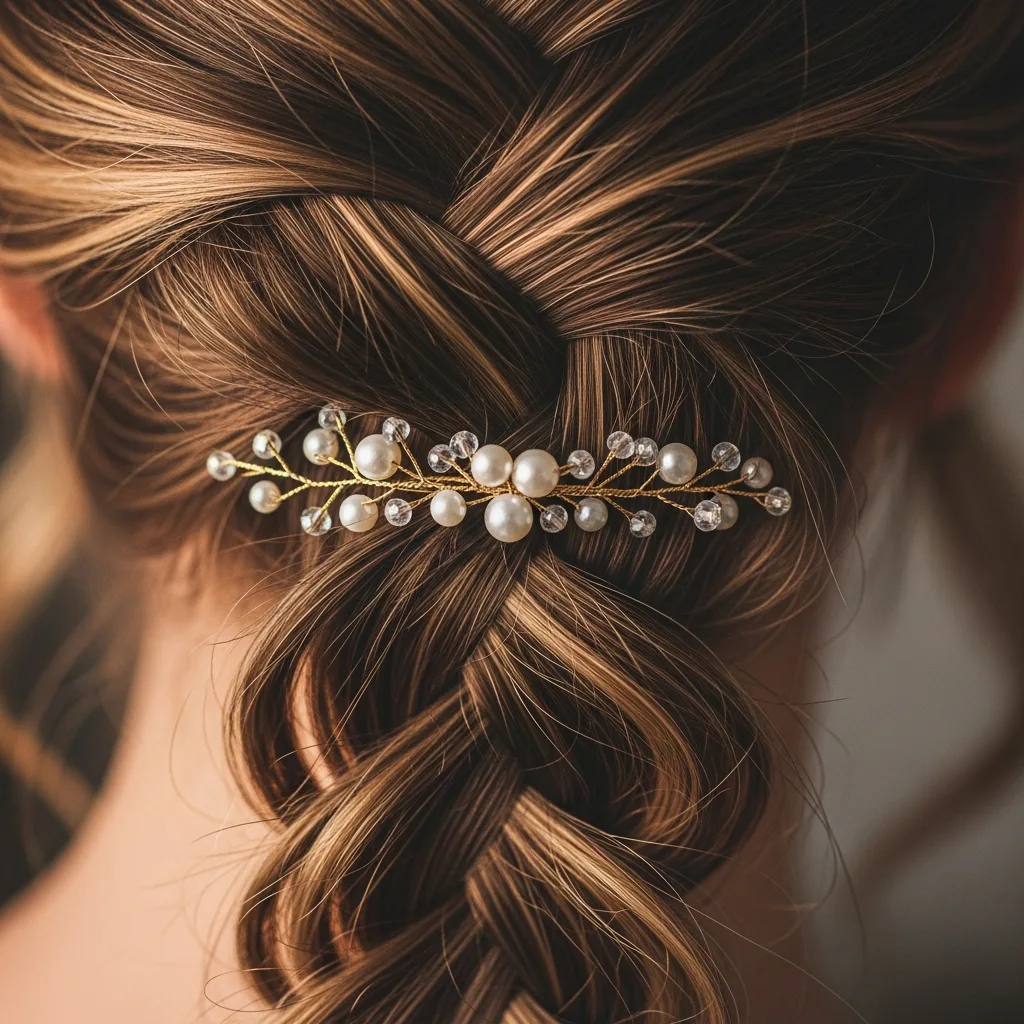 17 Hoco Hairstyles with Accessories 6 waterfall braid with beaded hair clip