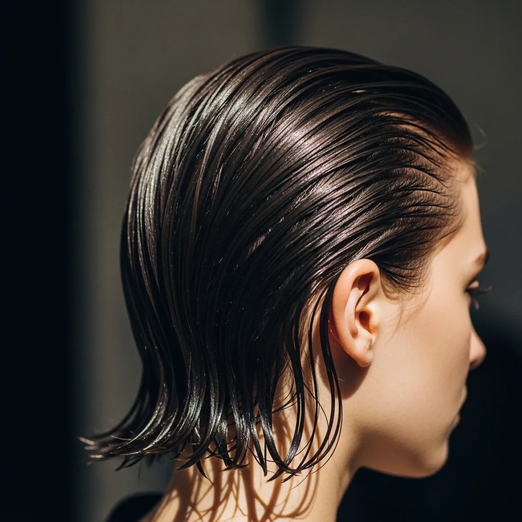wet look hairstyle