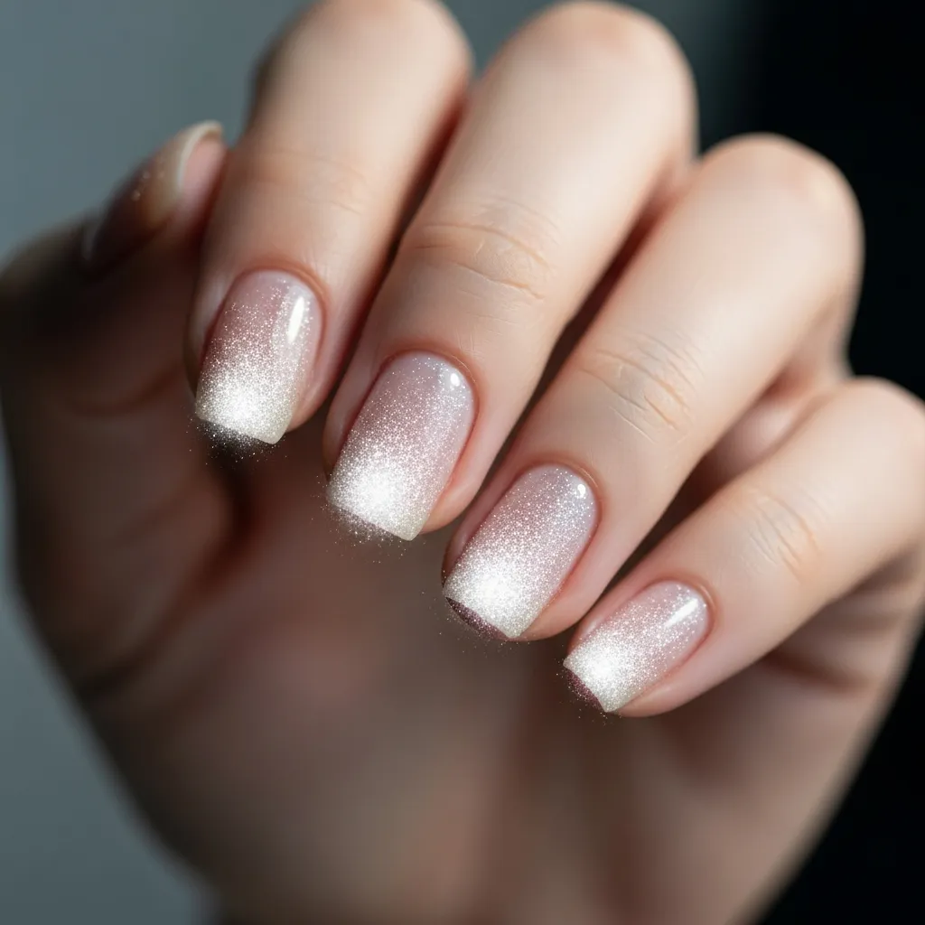 white glitter gradient aura