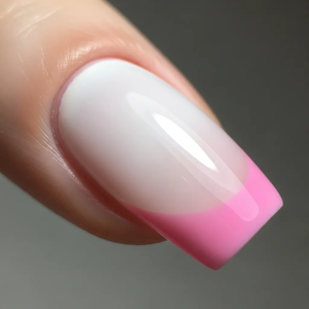 23 Dreamy White and Pink Valentines Nail Inspo 17 white with pink ombre french tips