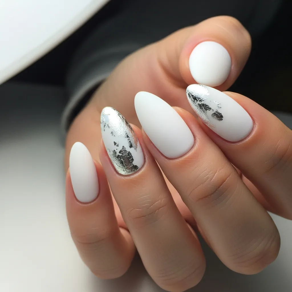 white with silver leaf