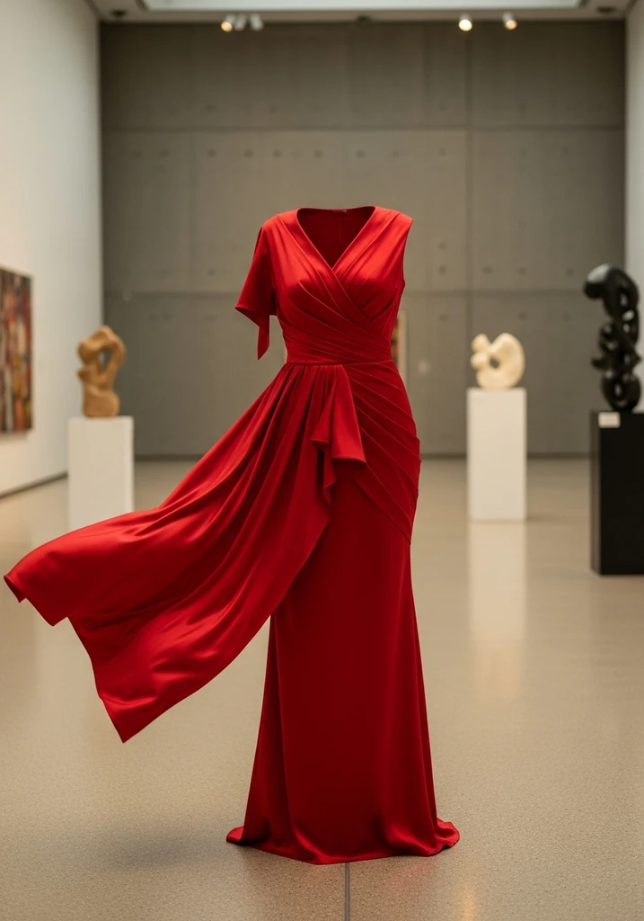 25 Silk Summer Wedding Guest Dresses for Elegant Style 20 Red asymmetrical silk drape dress