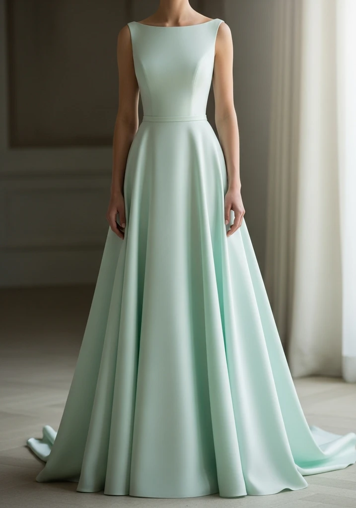 23 Sleeveless Summer Wedding Guest Dresses 12 Mint green bateau neckline A line dress
