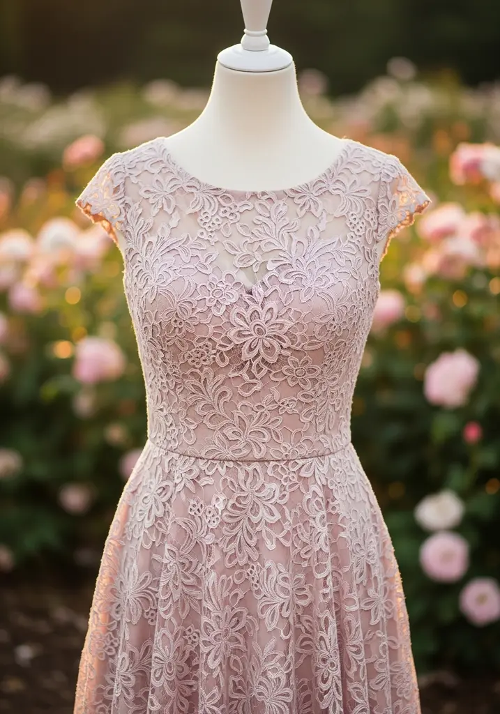 27 Summer Wedding Guest Dress Ideas for Every Venue 20 Dusty rose cap sleeve lace dress