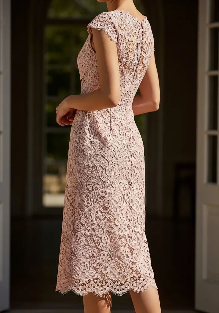 25 Midi Summer Wedding Guest Dresses for Every Style 24 Dusty rose lace cap sleeve midi dress