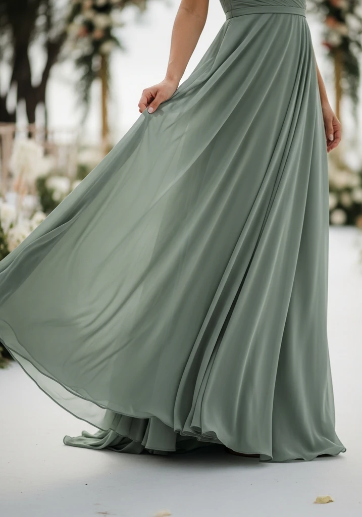 17 Sage Green Summer Wedding Guest Dresses 3 Sage green chiffon maxi dress for summer wedding