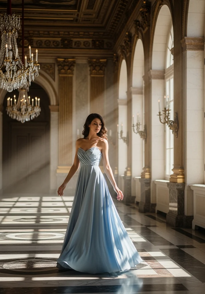23 Light Blue Dresses for Wedding Guests 16 Light blue Strapless A-line dress, classic and elegant.