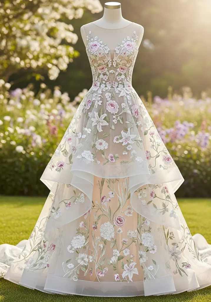 23 Sleeveless Summer Wedding Guest Dresses 20 Embroidered tulle dress for wedding guest