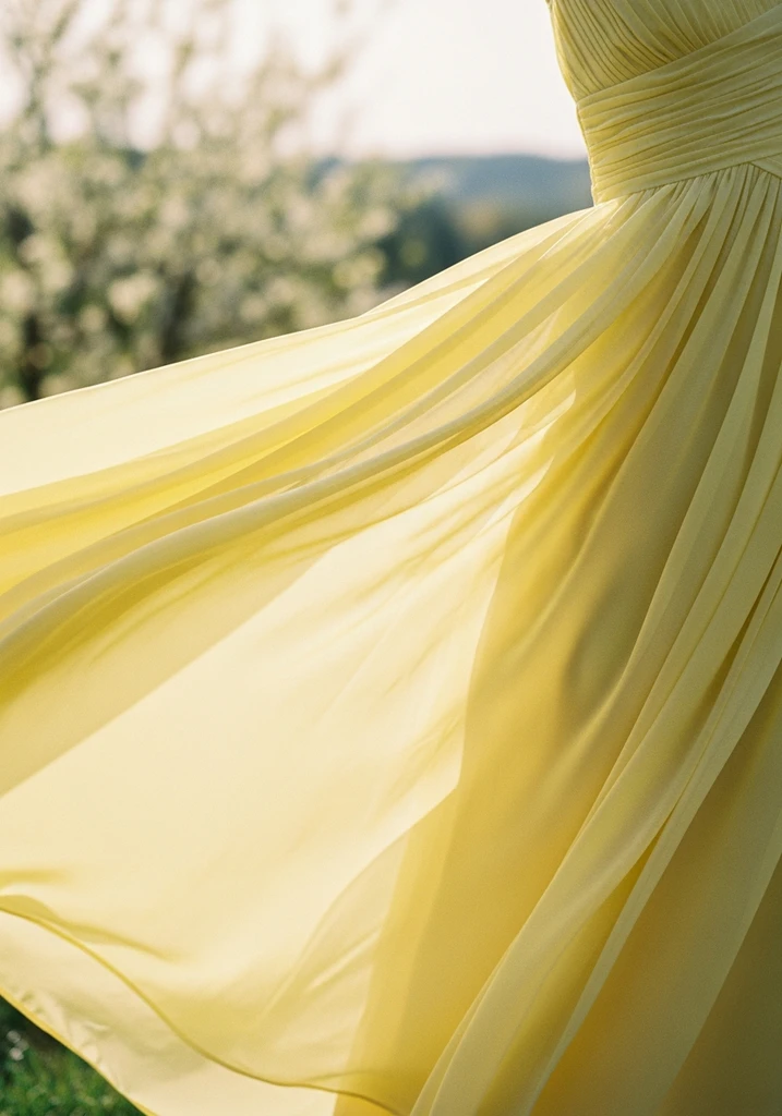 Yellow empire waist georgette maxi dress