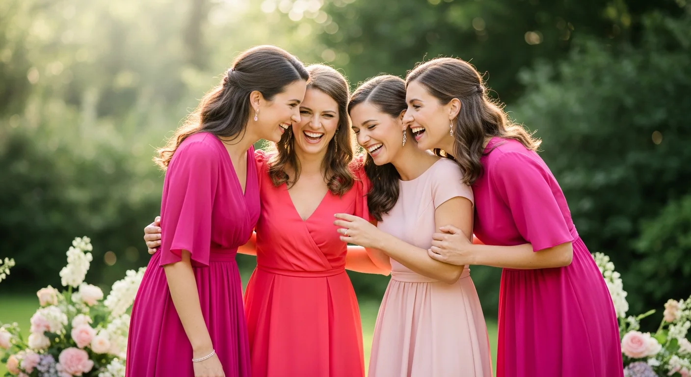 23 Hot Pink Summer Wedding Guest Dresses 1 Wedding guests wearing various hot pink summer dresses